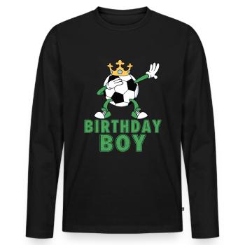 Geburtstagsbuldenfußballspieler Bday Team Party - Männer Premium Bio Langarmshirt - Schwarz - Vorne - Nico (187cm)