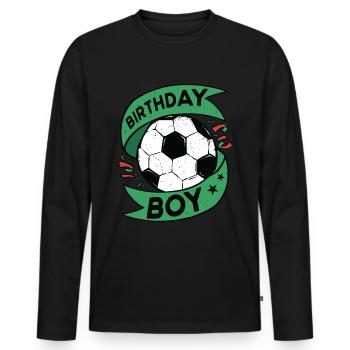 Geburtstagsbuldenfußballspieler Bday Team Party - Männer Premium Bio Langarmshirt - Schwarz - Vorne - Nico (187cm)