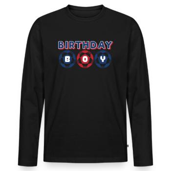 Geburtstagsbuldenfußballspieler Bday Team Party - Männer Premium Bio Langarmshirt - Schwarz - Vorne - Nico (187cm)
