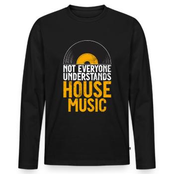 Hausmusik EDM Rave DJ Electro Deep House Lover - Männer Premium Bio Langarmshirt - Schwarz - Vorne - Nico (187cm)