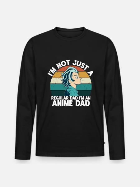 Anime Pappa Som En Vanlig Pappa Otaku Japansk Manga - Ekologisk långärmad premium-T-shirt herr - svart