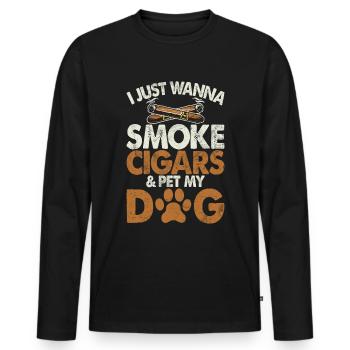 Fumeur de cigares - T-shirt manches longues Premium bio Homme - noir - Devant - Nico (187cm)
