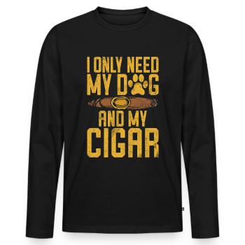 Fumeur de cigares - T-shirt manches longues Premium bio Homme - noir - Devant - Nico (187cm)