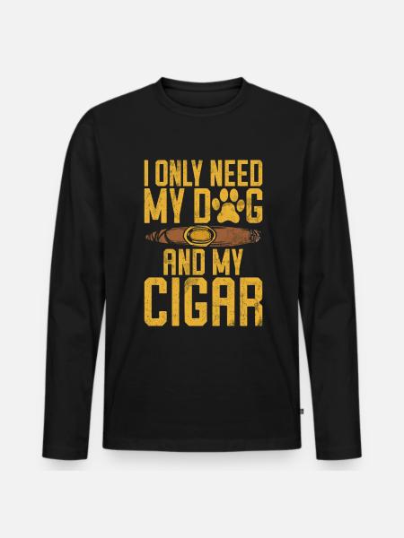 Cigar Smoker - Men's Premium Organic Long Sleeve Shirt - black