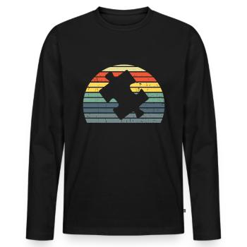 Puzzle Pièce Puzzle Amateur de Puzzle - T-shirt manches longues Premium bio Homme - noir - Devant - Nico (187cm)