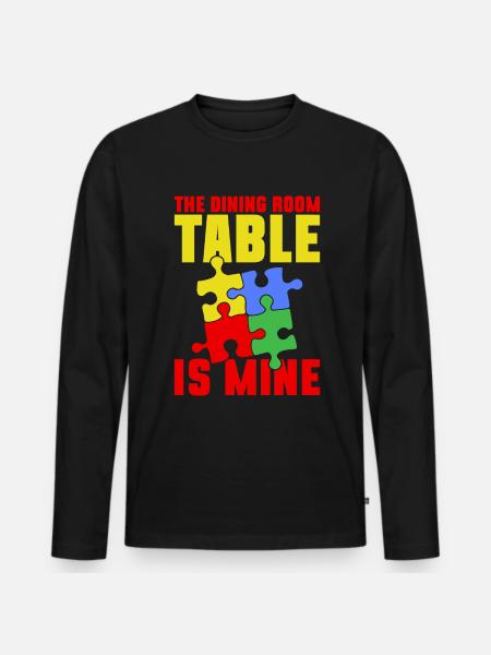 Jigsaw Puzzle Piece Puzzle Lover - Men's Premium Organic Long Sleeve Shirt - black