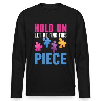 Puzzle Pièce Puzzle Amateur de Puzzle - T-shirt manches longues Premium bio Homme - noir - Devant - Nico (187cm)