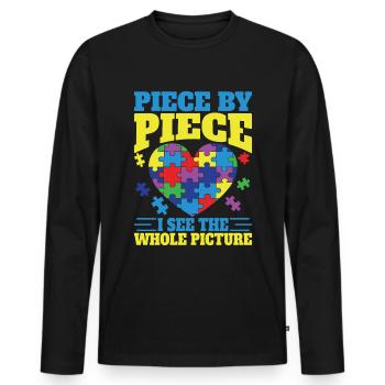 Puzzle Pièce Puzzle Amateur de Puzzle - T-shirt manches longues Premium bio Homme - noir - Devant - Nico (187cm)