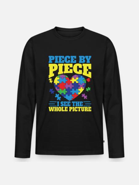 Jigsaw Puzzle Piece Puzzle Lover - Men's Premium Organic Long Sleeve Shirt - black