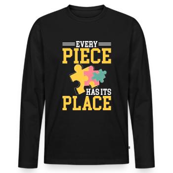 Puzzle Pièce Puzzle Amateur de Puzzle - T-shirt manches longues Premium bio Homme - noir - Devant - Nico (187cm)