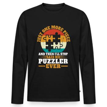 Puzzle Pièce Puzzle Amateur de Puzzle - T-shirt manches longues Premium bio Homme - noir - Devant - Nico (187cm)