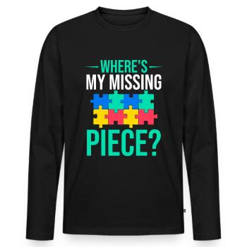 Puzzle Pièce Puzzle Amateur de Puzzle - T-shirt manches longues Premium bio Homme - noir - Devant - Nico (187cm)
