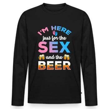 I'm just here for the beer - Men's Premium Organic Long Sleeve Shirt - black - Front - Nico (187cm)