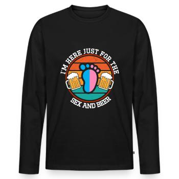 Ich Bin Nur Für Den Sex Und Das Bier Hier - Männer Premium Bio Langarmshirt - Schwarz - Vorne - Nico (187cm)
