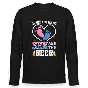 Ich Bin Nur Für Den Sex Und Das Bier Hier - Männer Premium Bio Langarmshirt - Schwarz - Vorne - Nico (187cm)