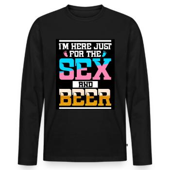 Ich Bin Nur Für Den Sex Und Das Bier Hier - Männer Premium Bio Langarmshirt - Schwarz - Vorne - Nico (187cm)