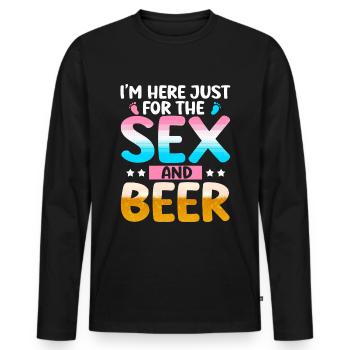 Ich Bin Nur Für Den Sex Und Das Bier Hier - Männer Premium Bio Langarmshirt - Schwarz - Vorne - Nico (187cm)