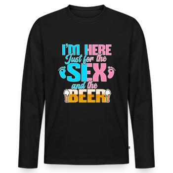 Ich Bin Nur Für Den Sex Und Das Bier Hier - Männer Premium Bio Langarmshirt - Schwarz - Vorne - Nico (187cm)