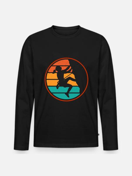 Klettern Mountain Boulder Climble Kletterer - Männer Premium Bio Langarmshirt - Schwarz