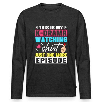 Drame coréen Merch K-Drama Lover Fan - T-shirt manches longues Premium bio Homme - anthracite chiné - Devant - Nico (187cm)