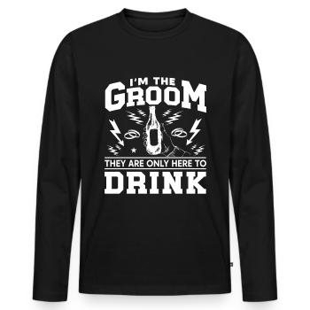 Bräutigam Bachelor Party Unkraut - Männer Premium Bio Langarmshirt - Schwarz - Vorne - Nico (187cm)