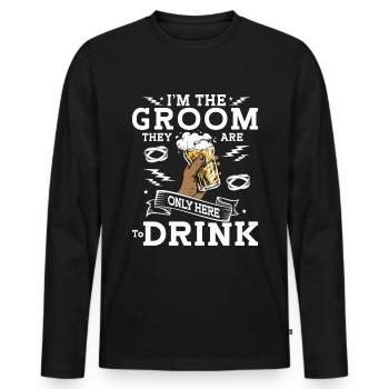 Enterrement de vie de garçon marié - T-shirt manches longues Premium bio Homme - noir - Devant - Nico (187cm)