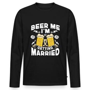 Bräutigam Bachelor Party Unkraut - Männer Premium Bio Langarmshirt - Schwarz - Vorne - Nico (187cm)