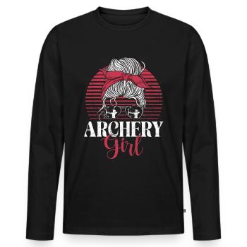 Bogenschießen Bowhunter Shooting Girls Pfeiljagd - Männer Premium Bio Langarmshirt - Schwarz - Vorne - Nico (187cm)