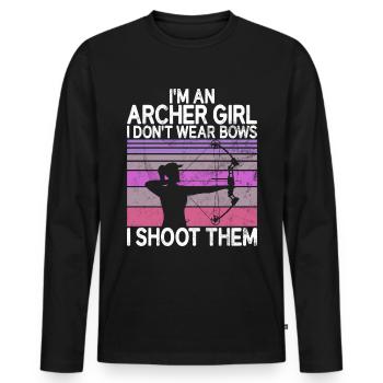 Bogenschießen Bowhunter Shooting Girls Pfeiljagd - Männer Premium Bio Langarmshirt - Schwarz - Vorne - Nico (187cm)