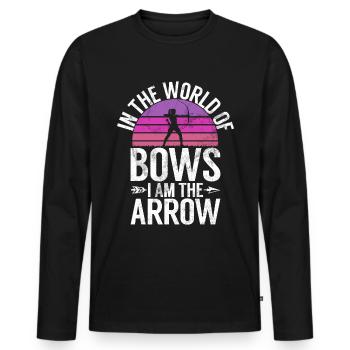 Bogenschießen Bowhunter Shooting Girls Pfeiljagd - Männer Premium Bio Langarmshirt - Schwarz - Vorne - Nico (187cm)