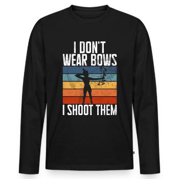 Bogenschießen Bowhunter Shooting Girls Pfeiljagd - Männer Premium Bio Langarmshirt - Schwarz - Vorne - Nico (187cm)