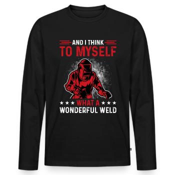 Welder Saying Funny Welding Boilermaker Welder - Men's Premium Organic Long Sleeve Shirt - black - Front - Nico (187cm)