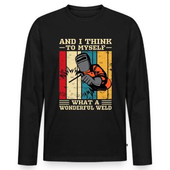 Welder Saying Funny Welding Boilermaker Welder - Men's Premium Organic Long Sleeve Shirt - black - Front - Nico (187cm)