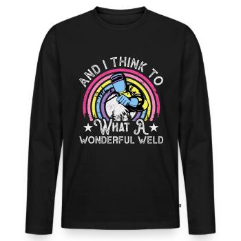 Welder Saying Funny Welding Boilermaker Welder - Men's Premium Organic Long Sleeve Shirt - black - Front - Nico (187cm)