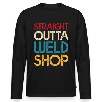 Welder Saying Funny Welding Boilermaker Welder - Men's Premium Organic Long Sleeve Shirt - black - Front - Nico (187cm)