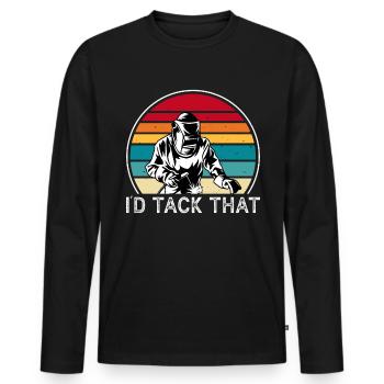 Welder Saying Funny Welding Boilermaker Welder - Men's Premium Organic Long Sleeve Shirt - black - Front - Nico (187cm)