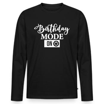 Mode Anniversaire sur Mode Anniversaire sur - T-shirt manches longues Premium bio Homme - noir - Devant - Nico (187cm)