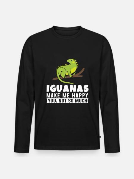 Iguanian Reptile Lover Herpetologist - Men's Premium Organic Long Sleeve Shirt - black