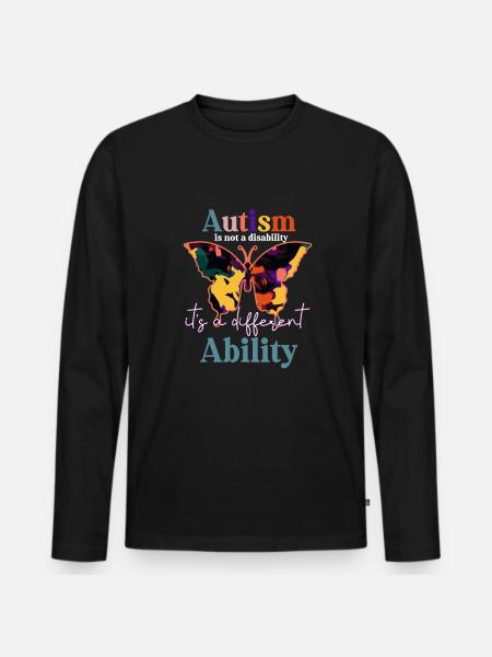 Autism - Men's Premium Organic Long Sleeve Shirt - black