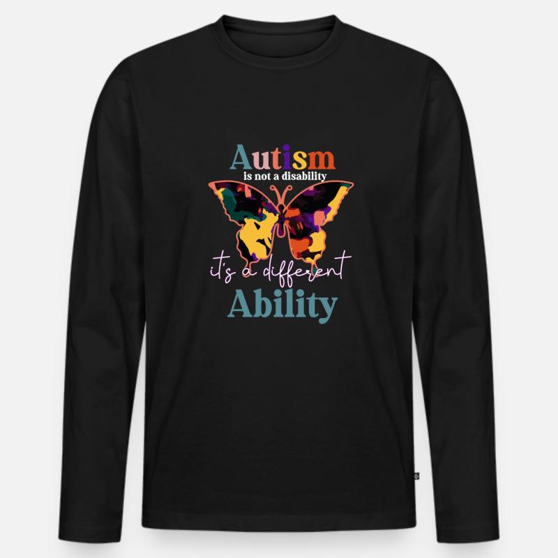 Autismus - Männer Premium Bio Langarmshirt - Schwarz