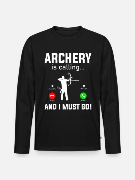 Archery Archer - Men's Premium Organic Long Sleeve Shirt - black