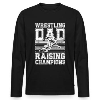 Wrestling Dad Wrestler Men's Father's Day - Men's Premium Organic Long Sleeve Shirt - black - Front - Nico (187cm)