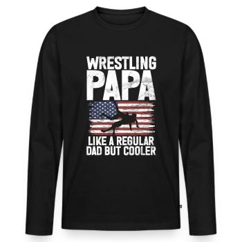 Wrestling Dad Wrestler Men's Father's Day - Men's Premium Organic Long Sleeve Shirt - black - Front - Nico (187cm)