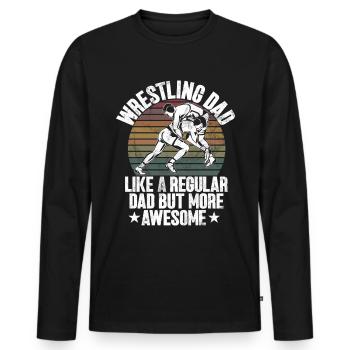 Wrestling Dad Wrestler Men's Father's Day - Men's Premium Organic Long Sleeve Shirt - black - Front - Nico (187cm)
