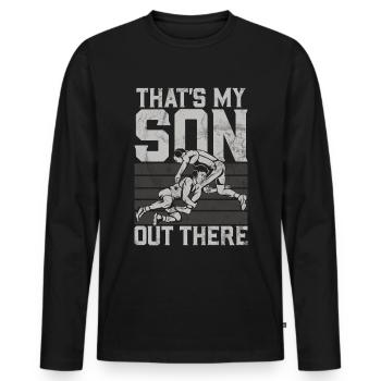 Wrestling Dad Wrestler Men's Father's Day - Men's Premium Organic Long Sleeve Shirt - black - Front - Nico (187cm)