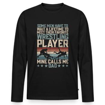 Wrestling Dad Wrestler Men's Father's Day - Men's Premium Organic Long Sleeve Shirt - black - Front - Nico (187cm)