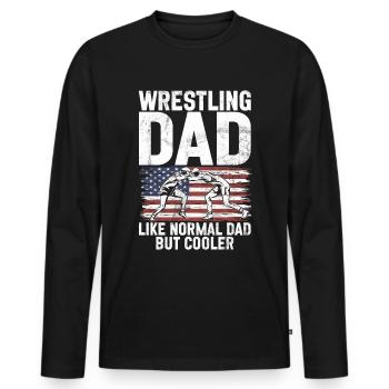 Wrestling Dad Wrestler Men's Father's Day - Men's Premium Organic Long Sleeve Shirt - black - Front - Nico (187cm)