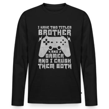 Video Games Gaming Boys Brother Teen - Men's Premium Organic Long Sleeve Shirt - black - Front - Nico (187cm)