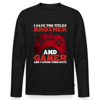 Video Games Gaming Boys Brother Teen - Men's Premium Organic Long Sleeve Shirt - black - Front - Nico (187cm)
