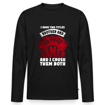 Video Games Gaming Boys Brother Teen - Men's Premium Organic Long Sleeve Shirt - black - Front - Nico (187cm)
